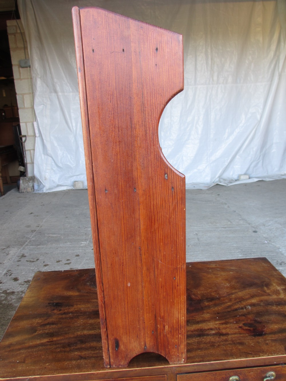 Victorian pitch pine wall hanging cupboard shelves View X