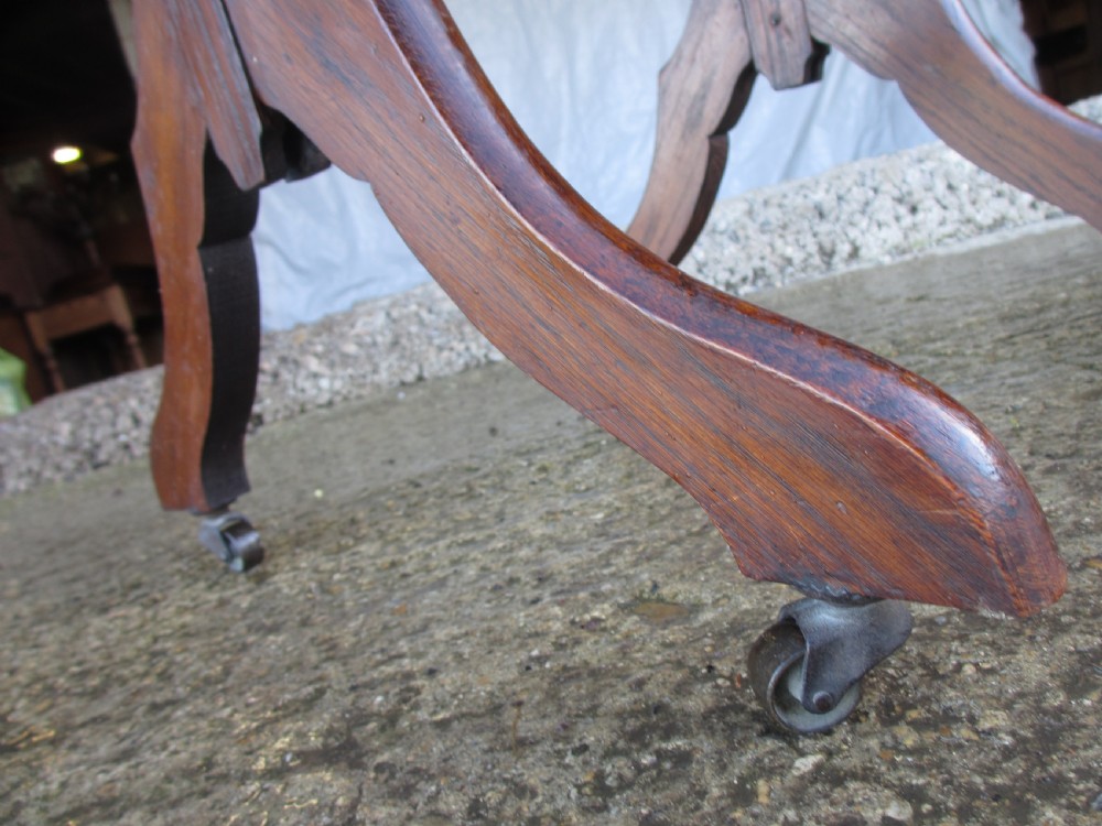 Victorian carved oak framed bevel glass cheval dressing mirror  View VIII