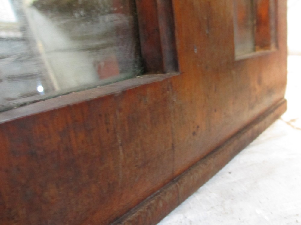 Victorian Gothic carved oak framed wall hanging decorative mirror  View IX