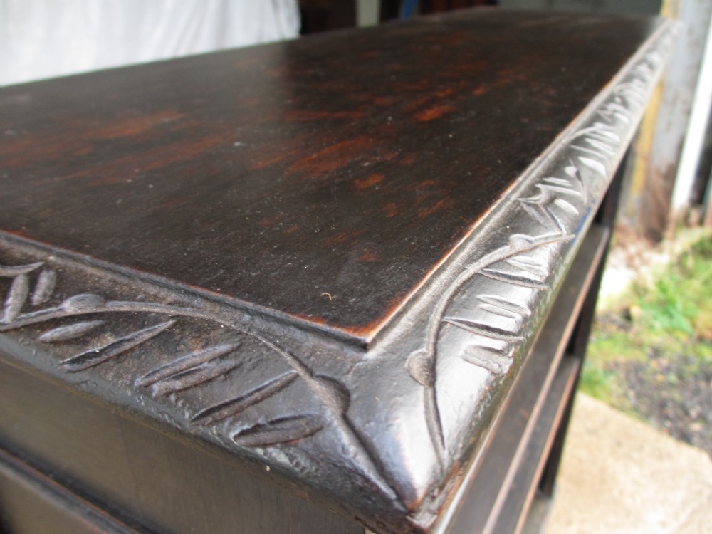 Victorian carved oak adjustable open bookcase View IV