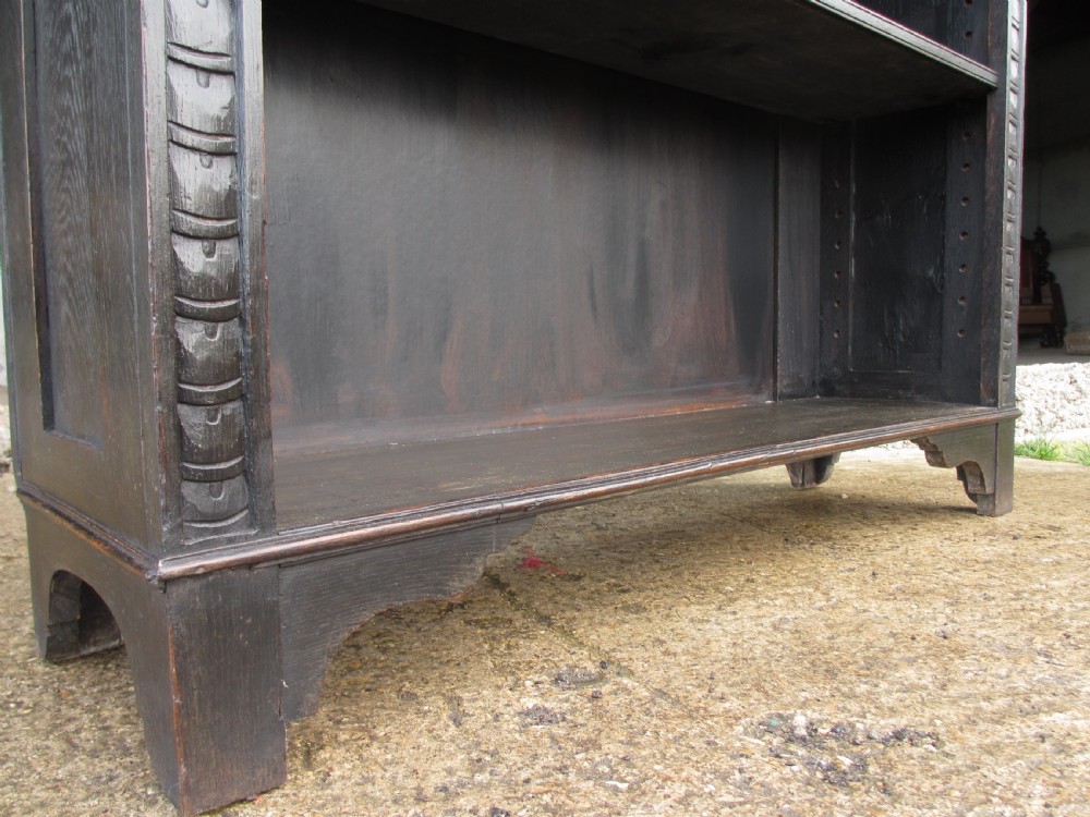 Victorian carved oak adjustable open bookcase View VIII