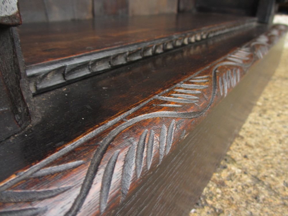 Victorian carved oak adjustable open bookcase View VI