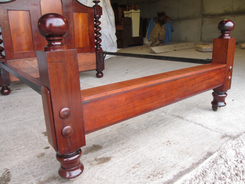 Superb Victorian quality mahogany barley twist double bed View VIII