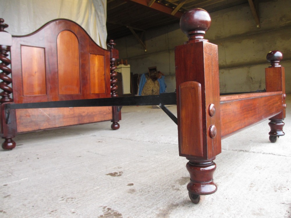 Superb Victorian quality mahogany barley twist double bed View X