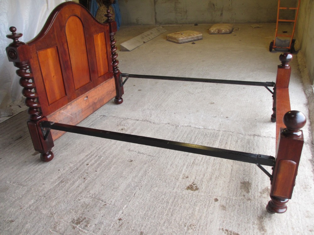 Superb Victorian quality mahogany barley twist double bed View XI