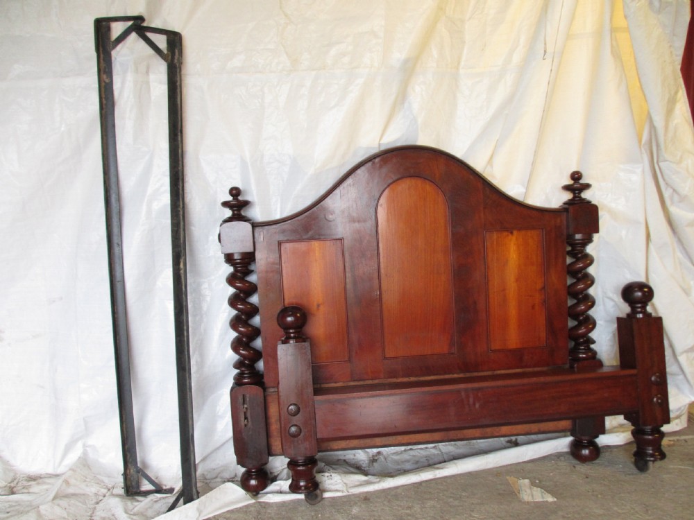 Superb Victorian quality mahogany barley twist double bed View XII