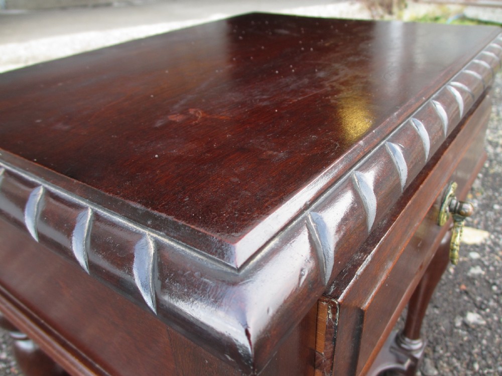 Victorian pair of mahogany bedside tables with drawer View V