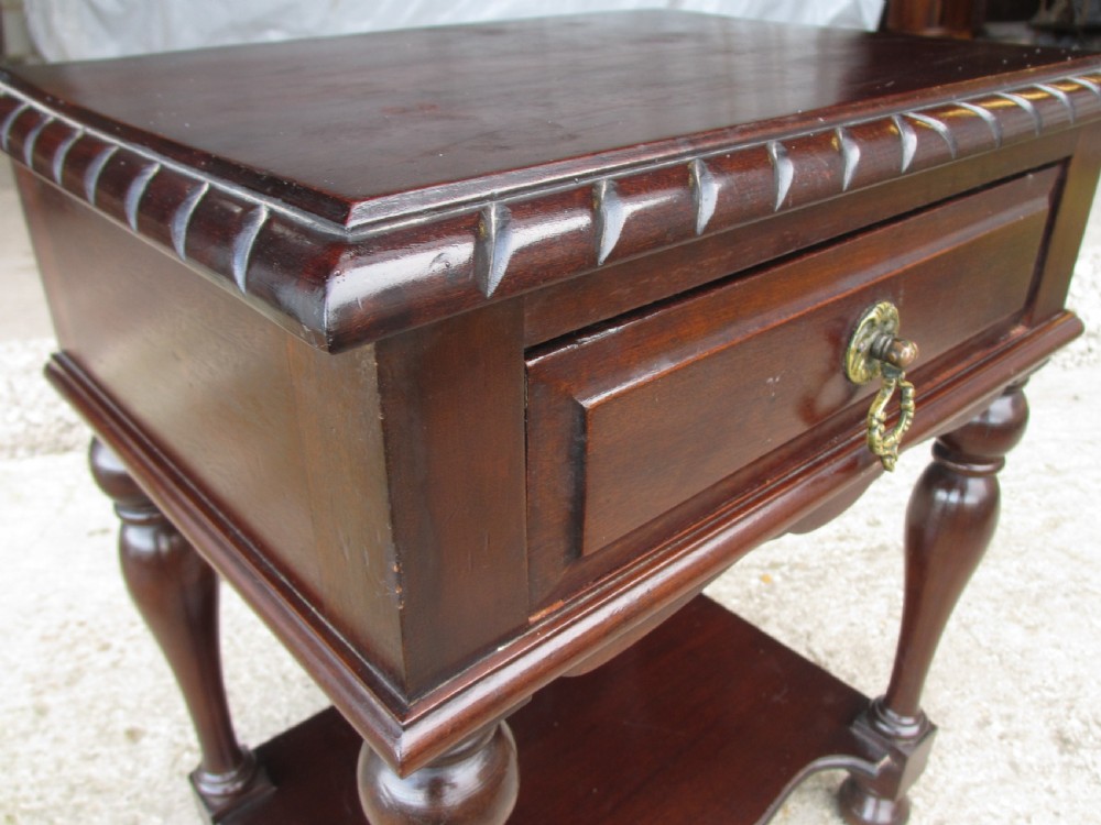 Victorian pair of mahogany bedside tables with drawer View VI