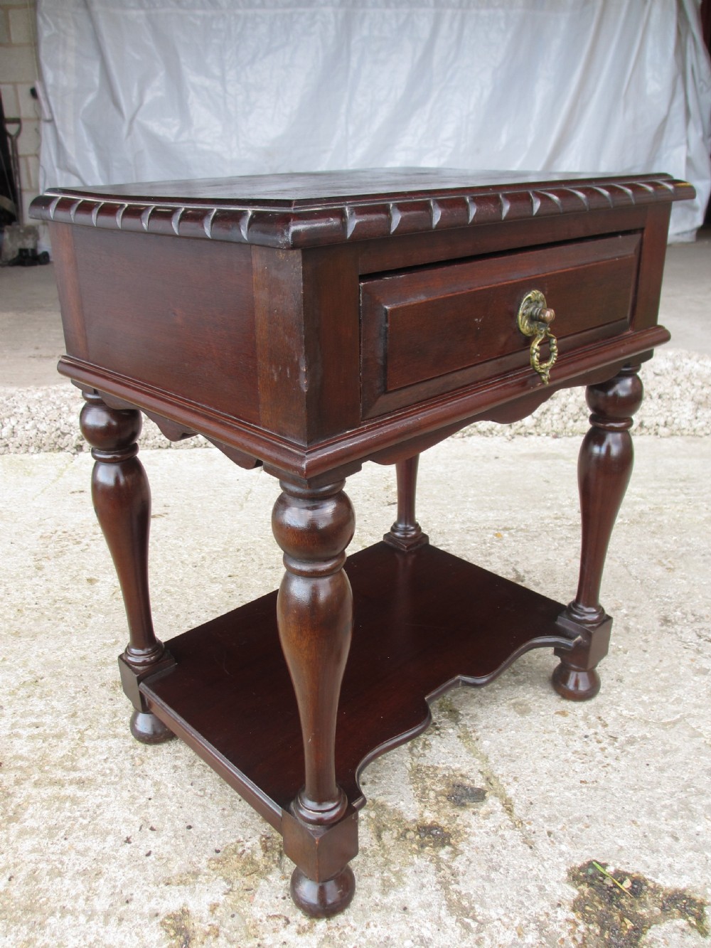 Victorian pair of mahogany bedside tables with drawer View VII