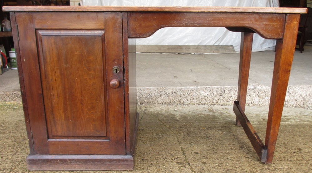 Edwardian mahogany clerks desk with shelved cupboard