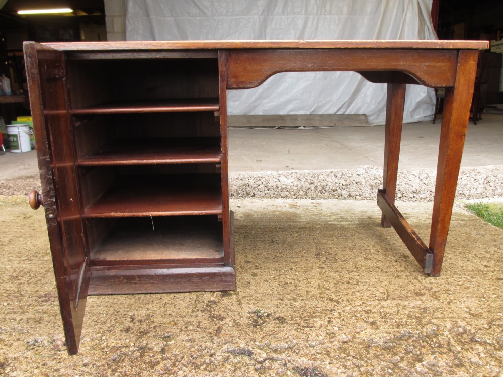 Edwardian mahogany clerks desk with shelved cupboard View VII