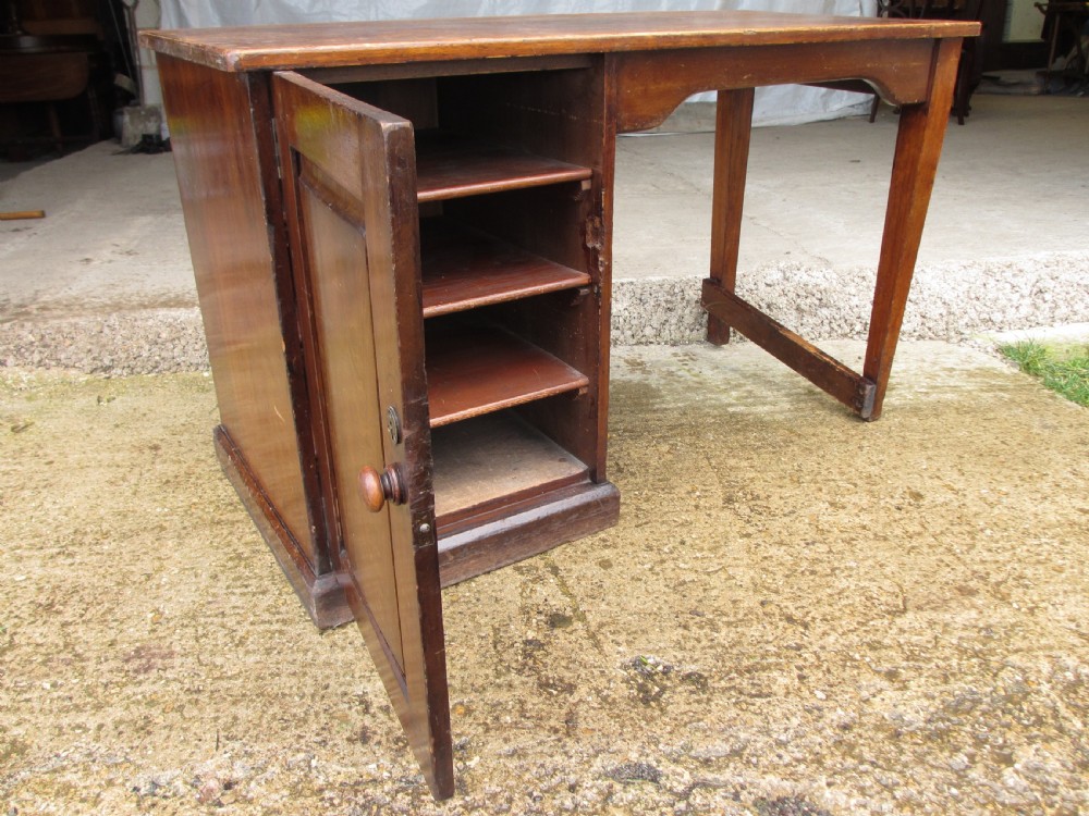 Edwardian mahogany clerks desk with shelved cupboard View IX