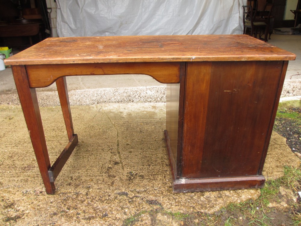 Edwardian mahogany clerks desk with shelved cupboard View XI