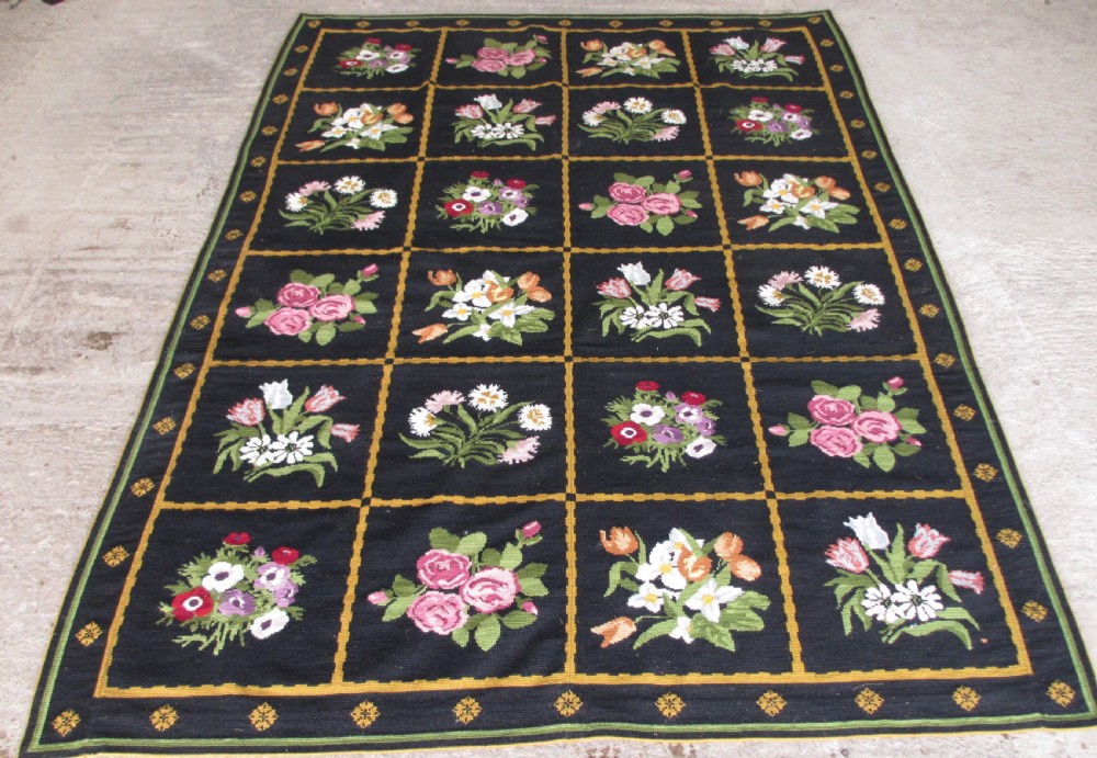 Victorian handmade floral rug 