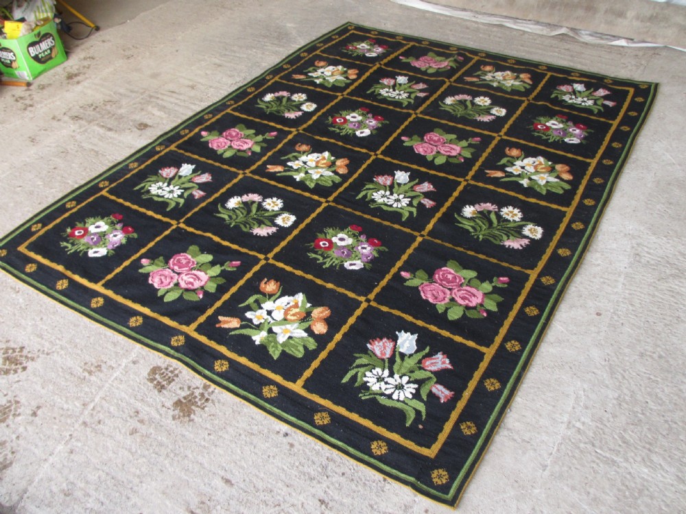 Victorian handmade floral rug  View III