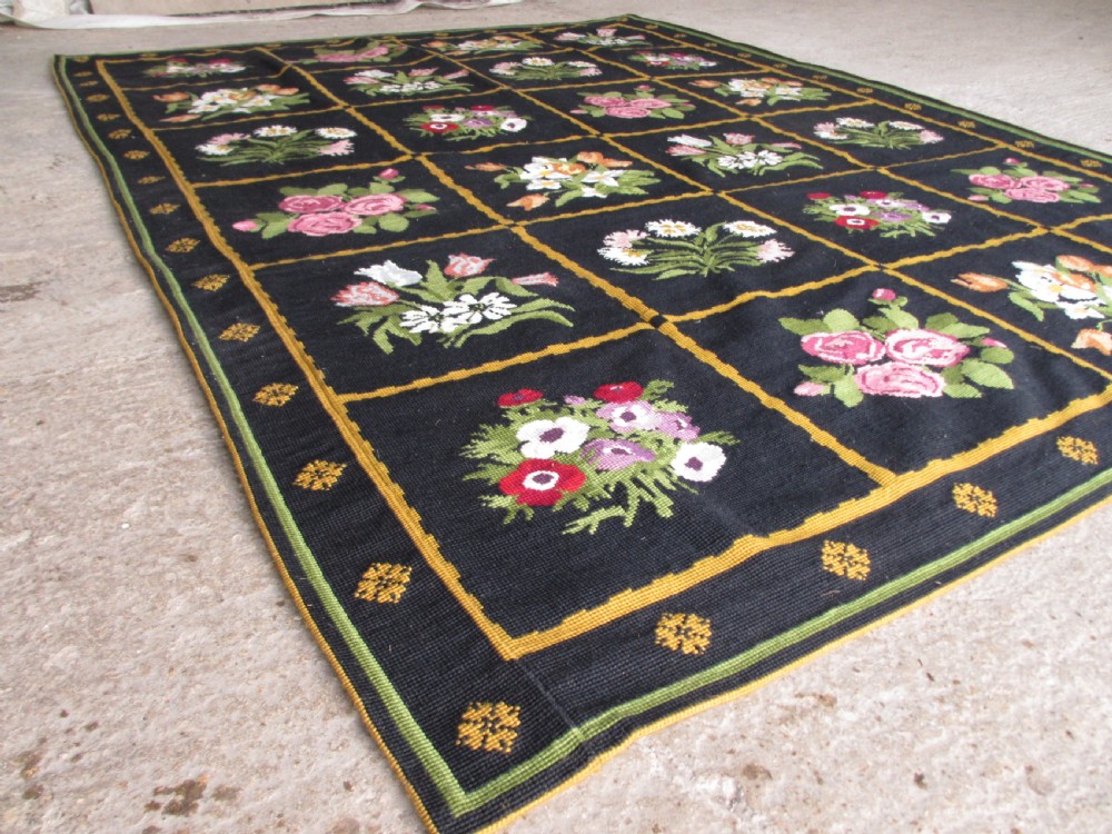 Victorian handmade floral rug  View IV