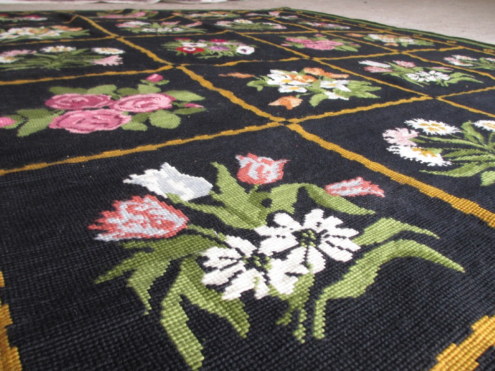 Victorian handmade floral rug  View V
