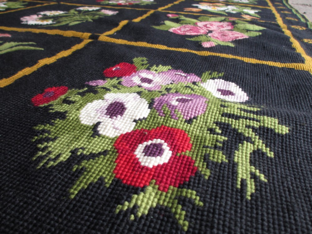 Victorian handmade floral rug  View VI