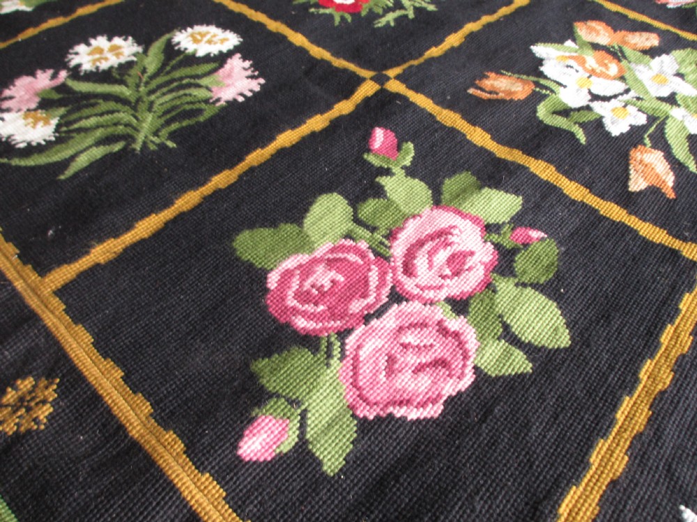 Victorian handmade floral rug  View VII