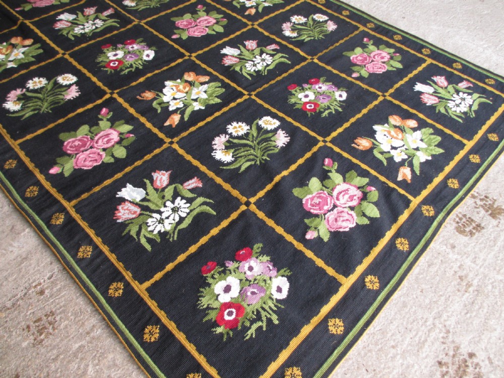 Victorian handmade floral rug  View IX