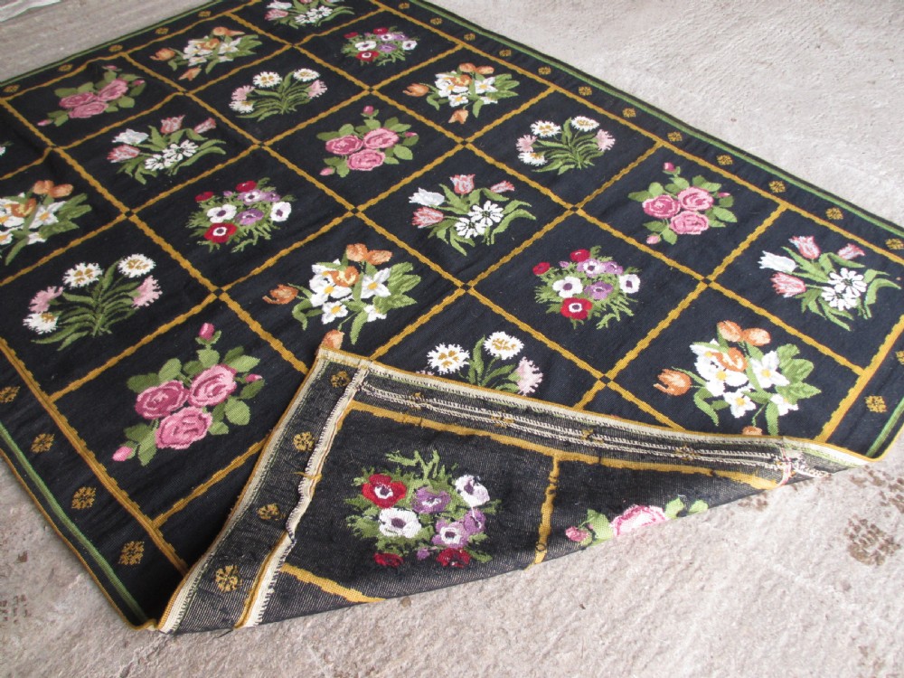 Victorian handmade floral rug  View X
