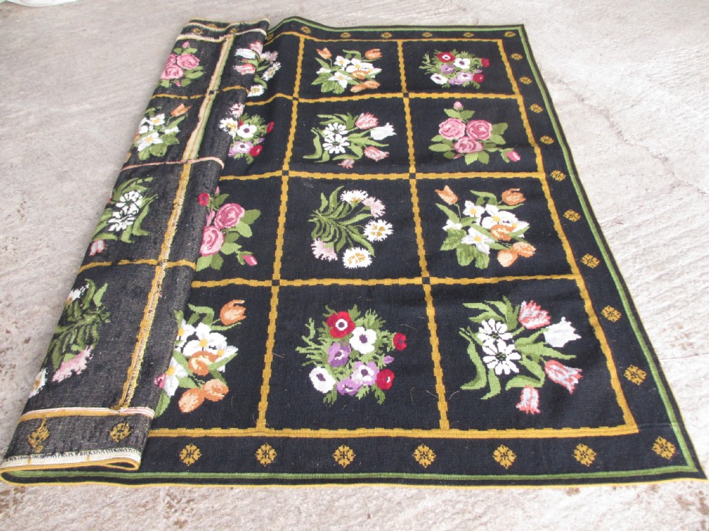 Victorian handmade floral rug  View XI