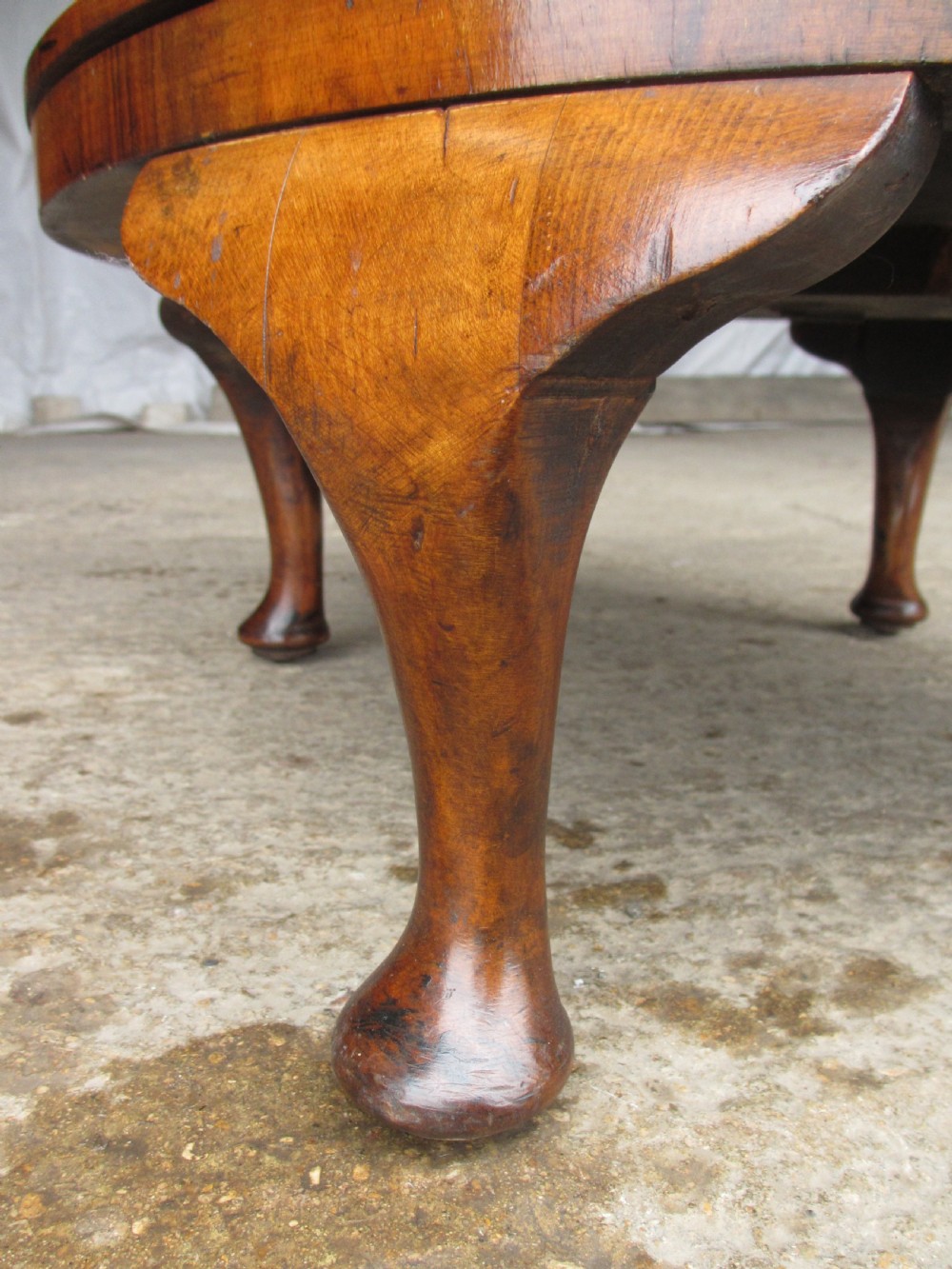 Edwardian inlaid walnut circular revolving bookcase View VII