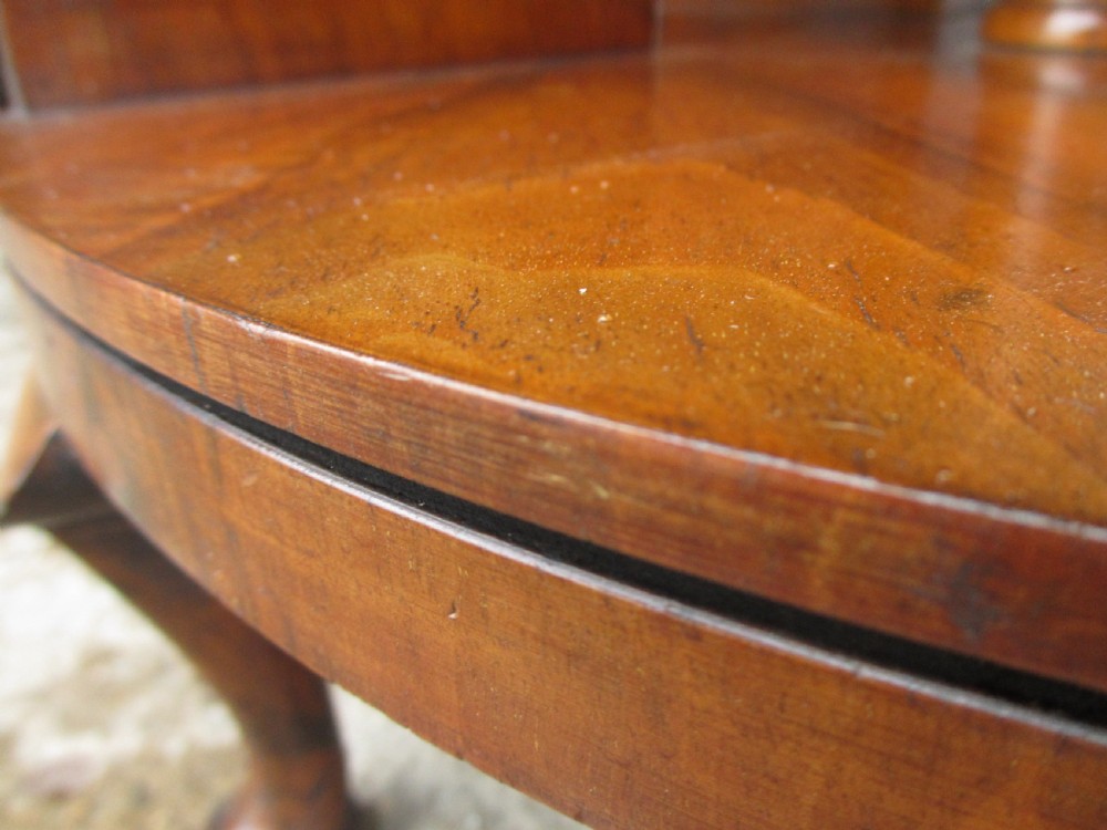 Edwardian inlaid walnut circular revolving bookcase View X