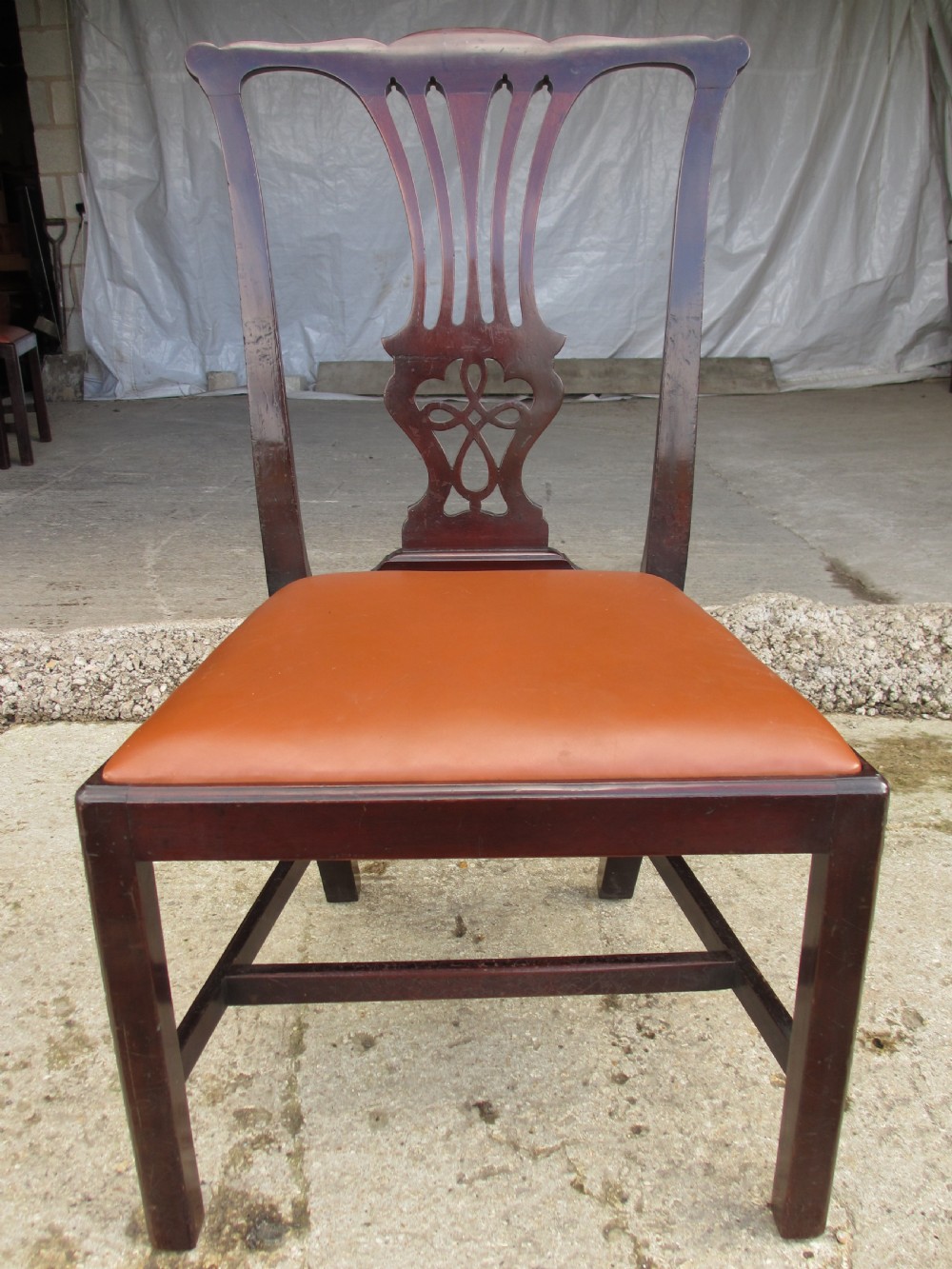 Set of four 19th century mahogany Chippendale style dining chairs  View IV