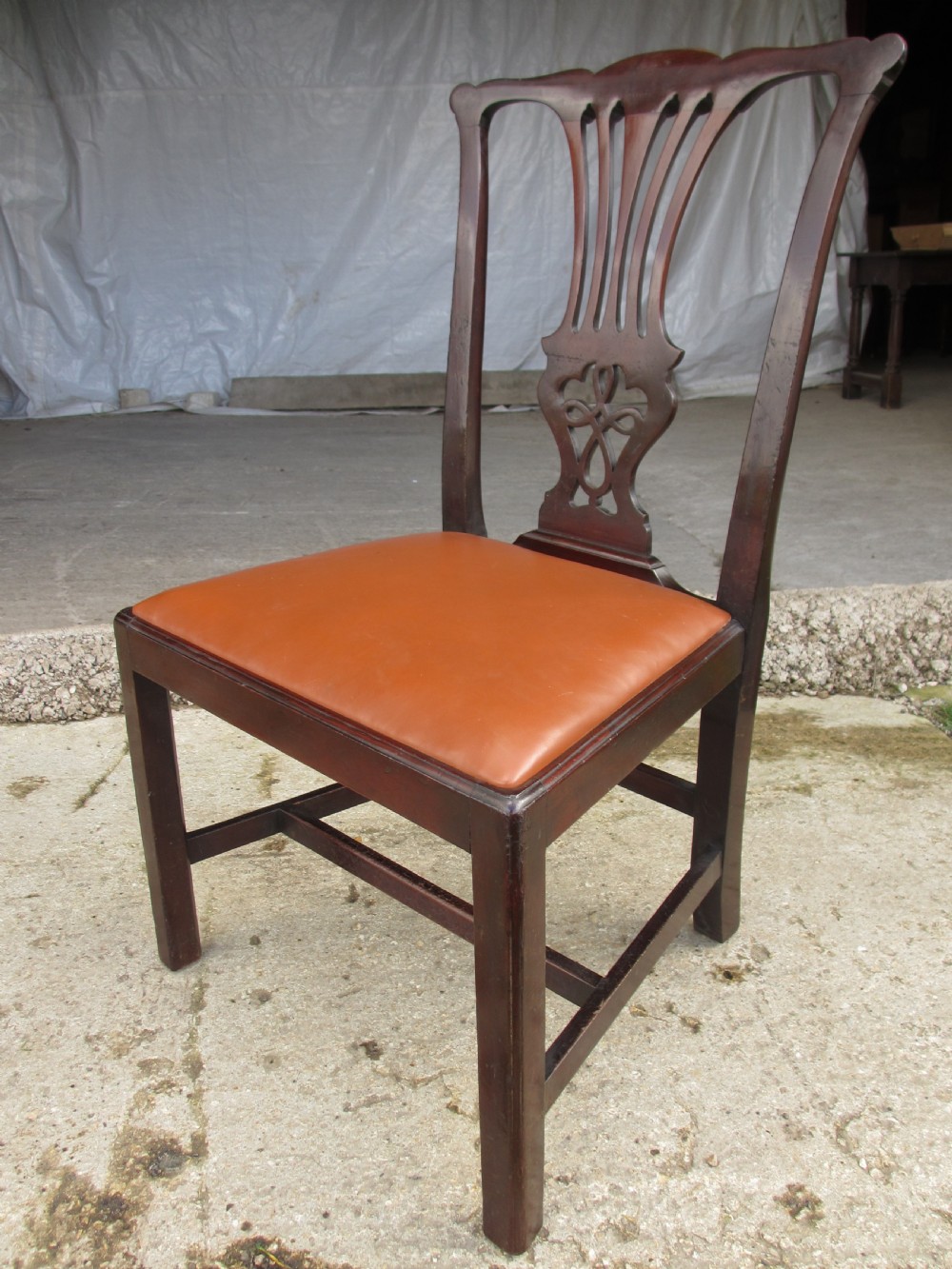 Set of four 19th century mahogany Chippendale style dining chairs  View V
