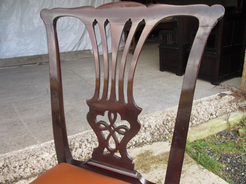 Set of four 19th century mahogany Chippendale style dining chairs  View VI