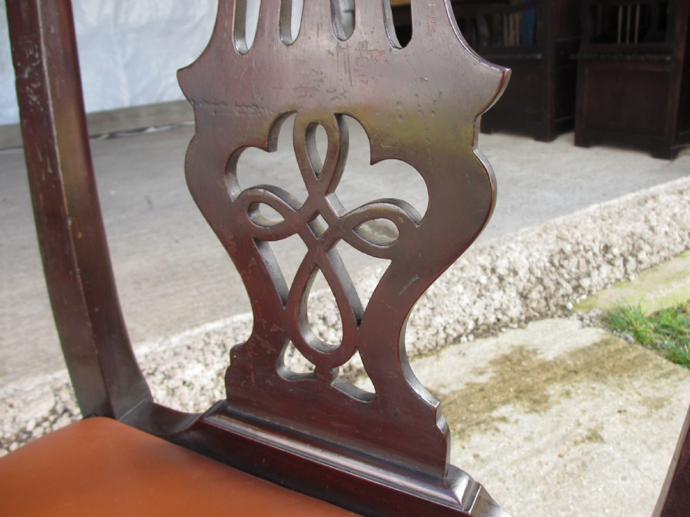 Set of four 19th century mahogany Chippendale style dining chairs  View VII