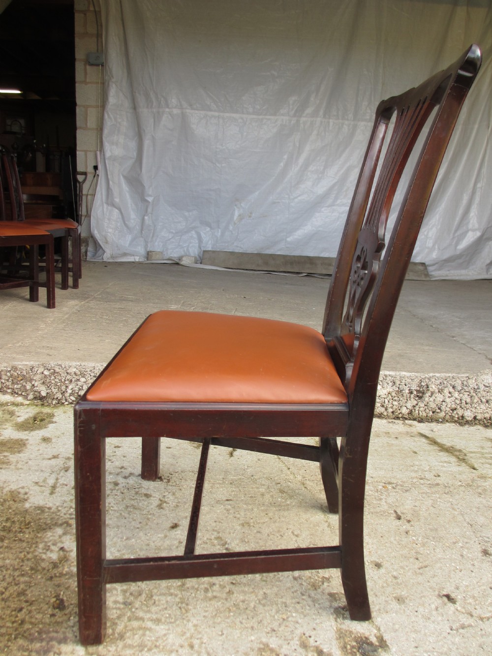 Set of four 19th century mahogany Chippendale style dining chairs  View X