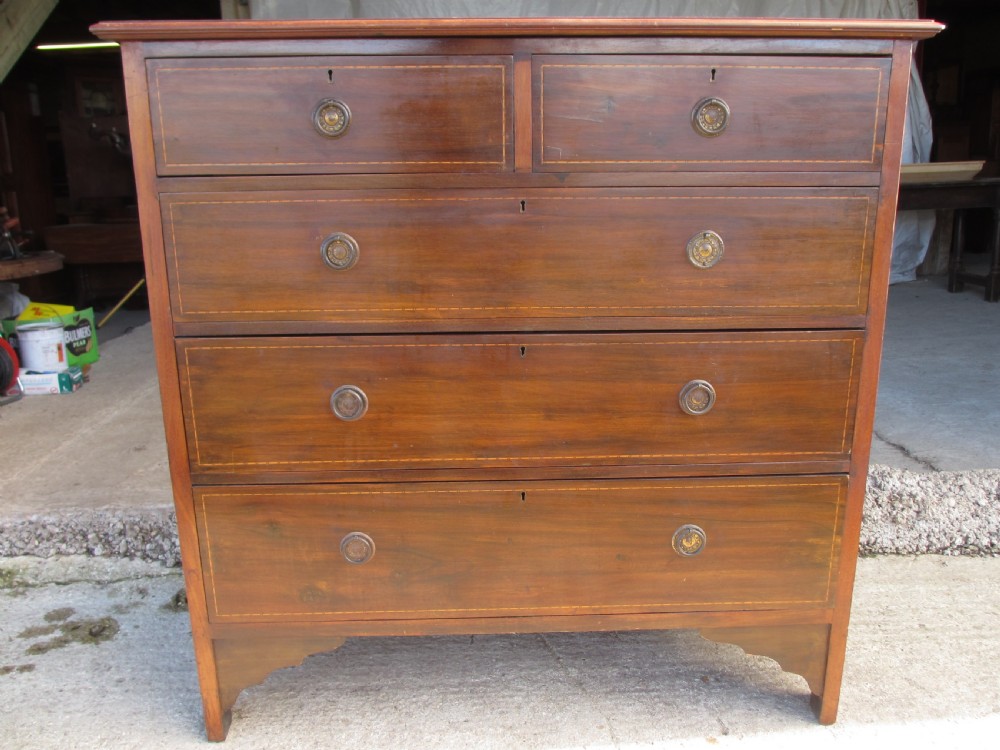 Edwardian inlaid mahogany chest of drawers