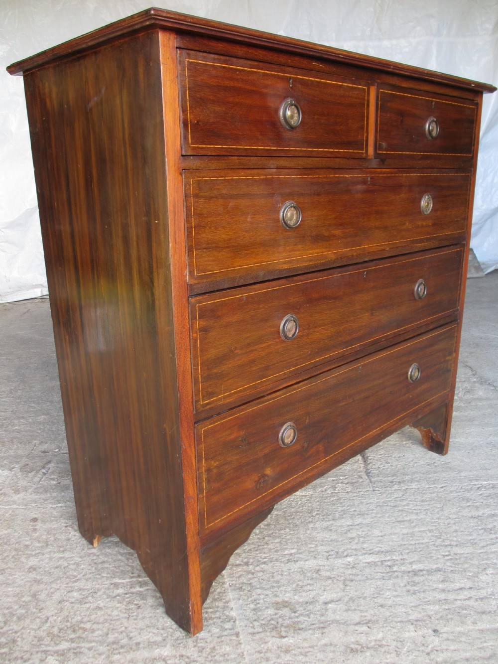 Edwardian inlaid mahogany chest of drawers View II