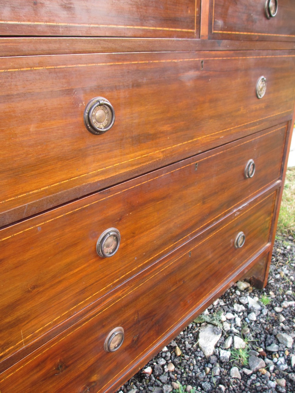 Edwardian inlaid mahogany chest of drawers View V