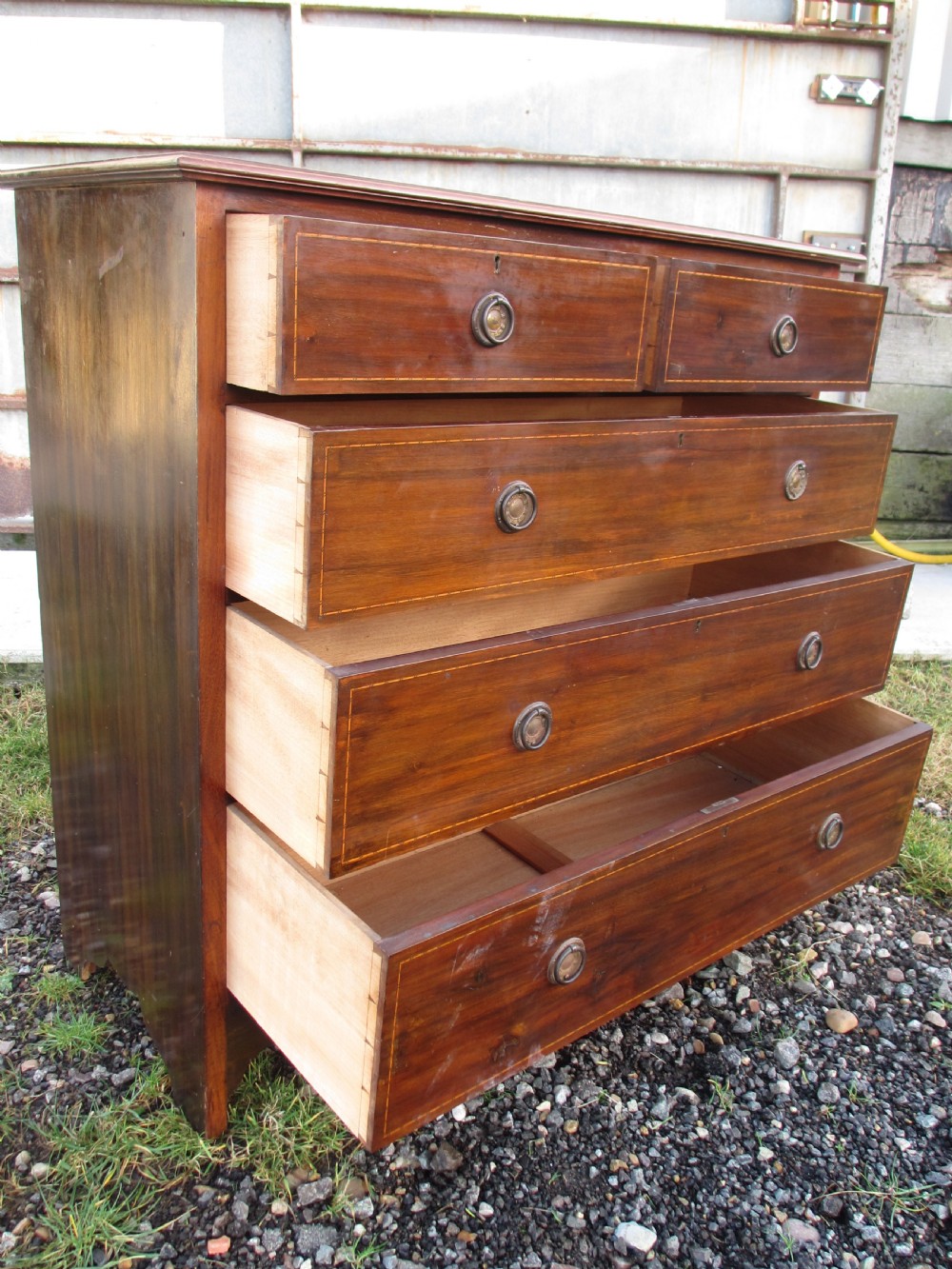 Edwardian inlaid mahogany chest of drawers View VI