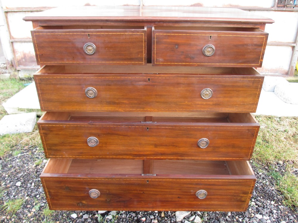 Edwardian inlaid mahogany chest of drawers View VII