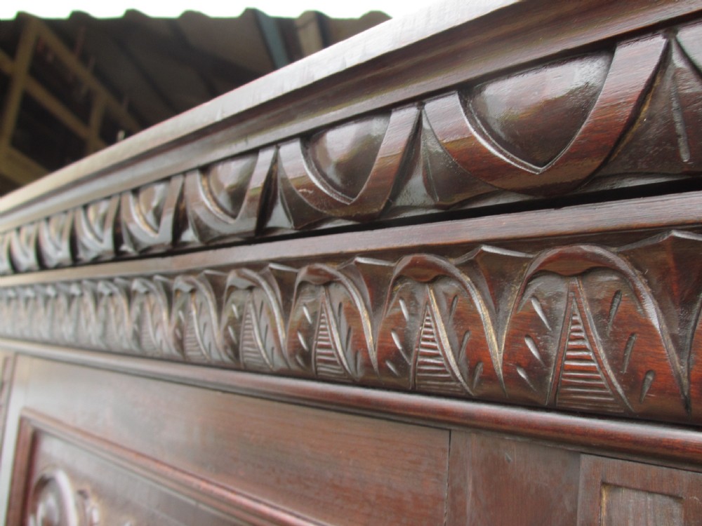 Victorian carved Brazilian mahogany hall cupboard View V