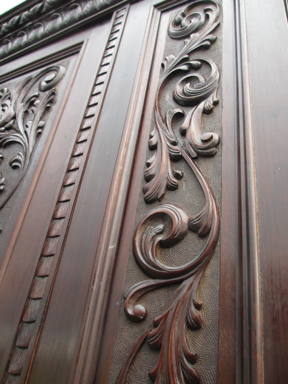 Victorian carved Brazilian mahogany hall cupboard View VI