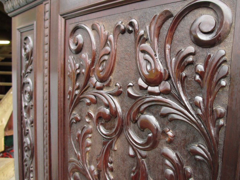 Victorian carved Brazilian mahogany hall cupboard View VII