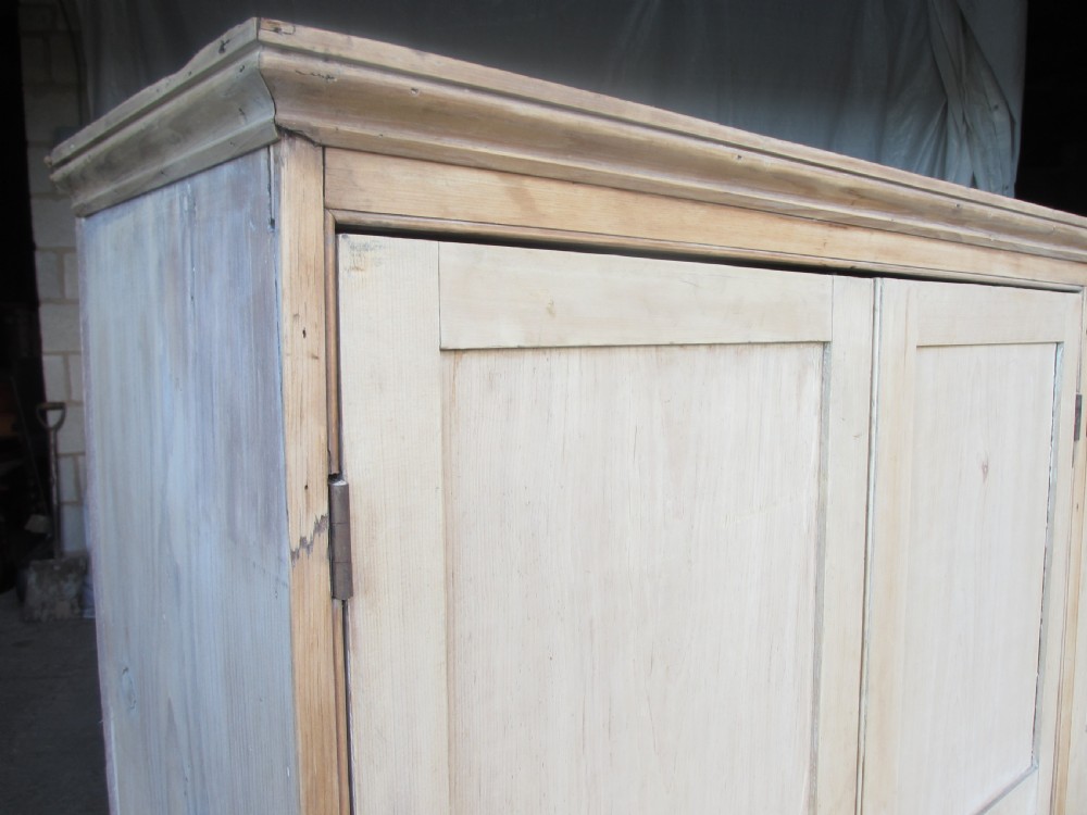 Victorian large pine four door scullery side cabinet View III