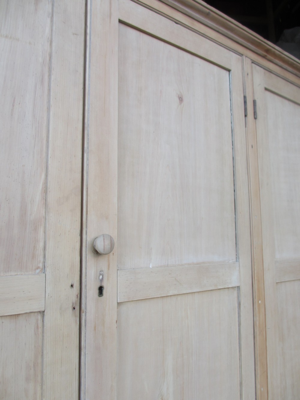 Victorian large pine four door scullery side cabinet View IV