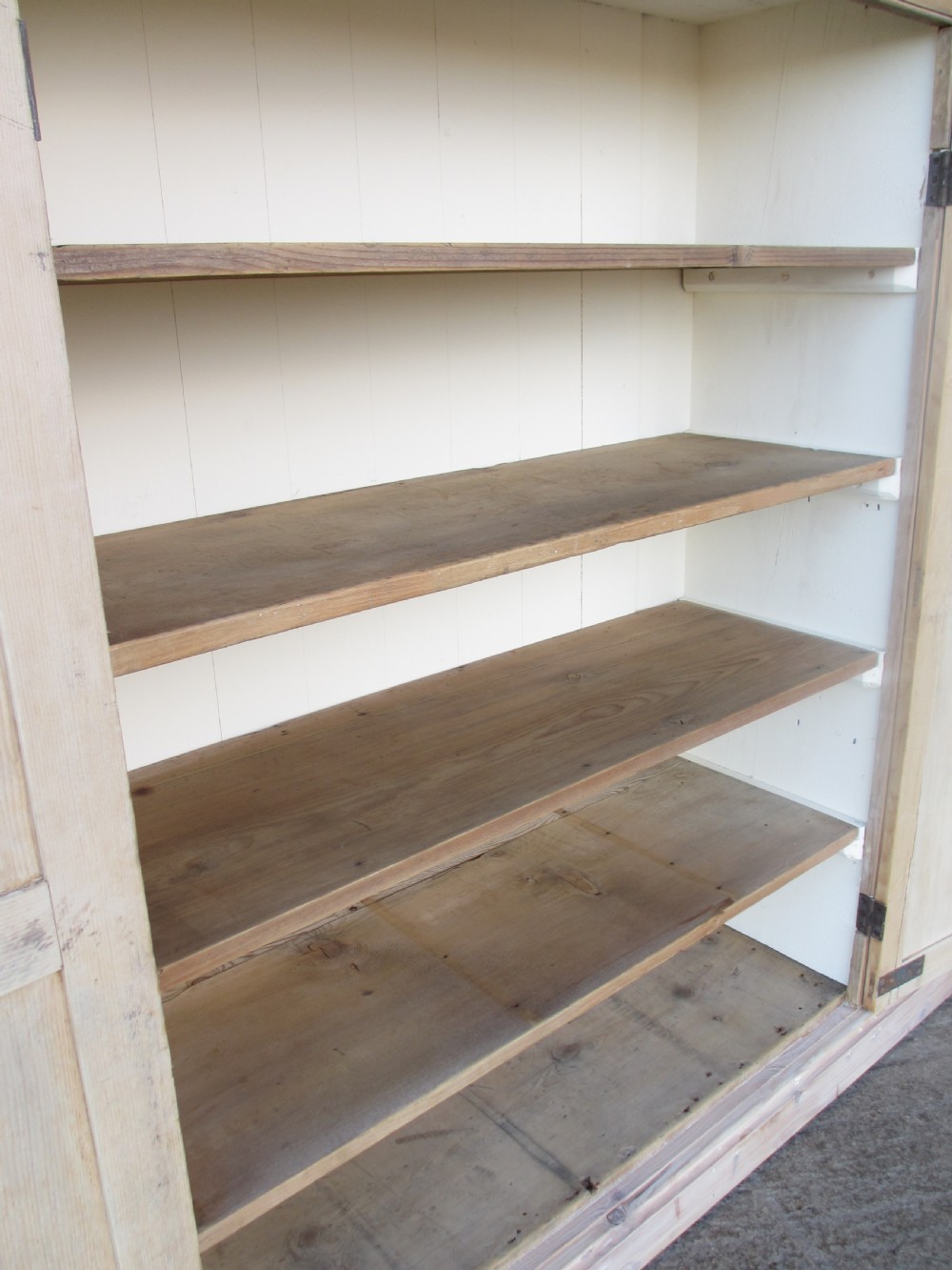 Victorian large pine four door scullery side cabinet View VIII