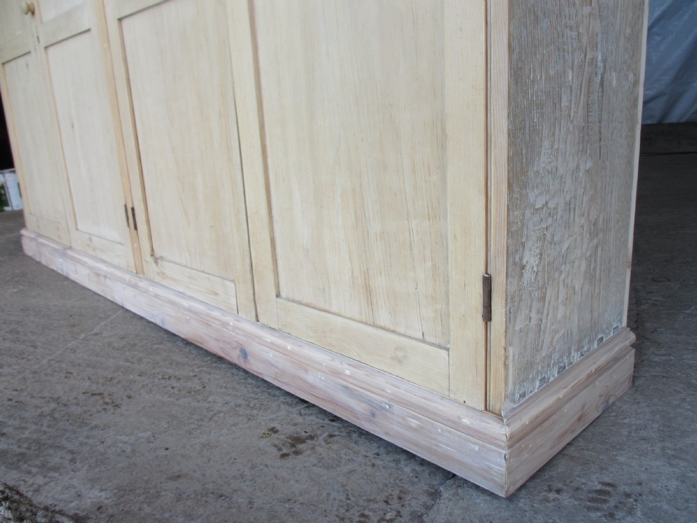 Victorian large pine four door scullery side cabinet View X