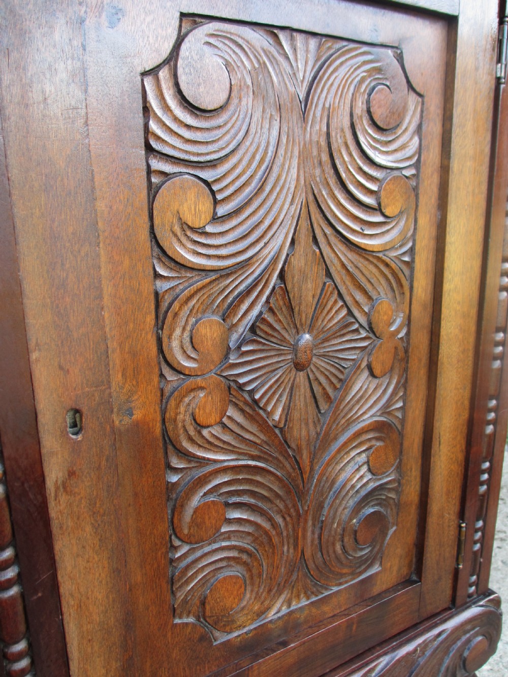 Carved Brazilian mahogany pedestal desk  View VII