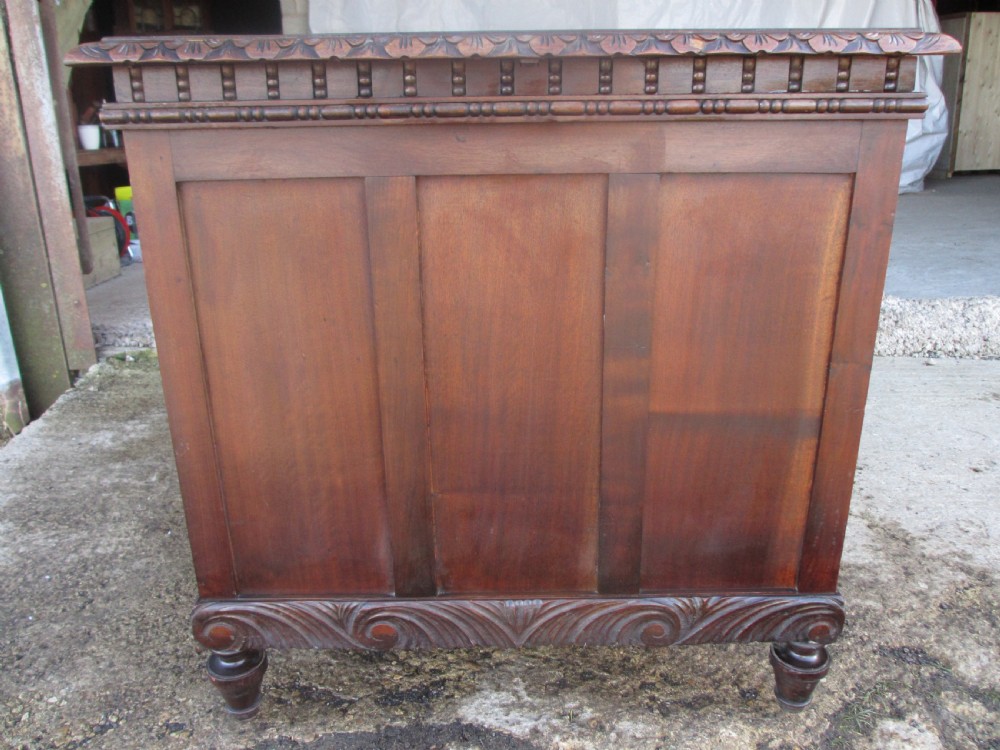 Carved Brazilian mahogany pedestal desk  View X