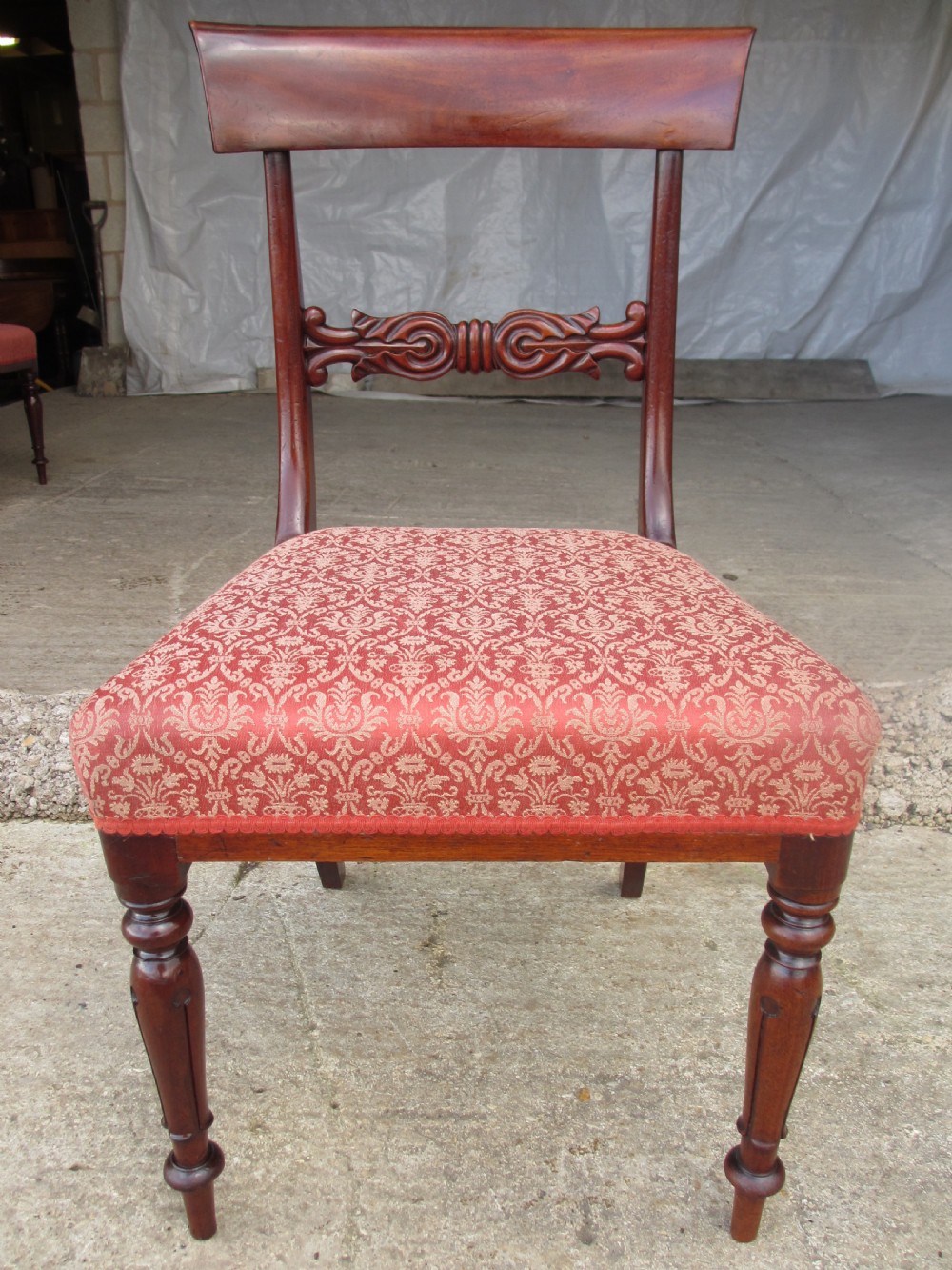Set of four Victorian mahogany bar back dining chairs  View III