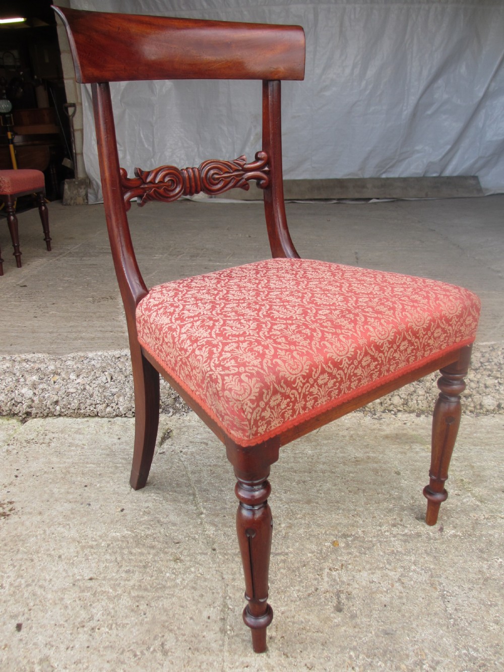 Set of four Victorian mahogany bar back dining chairs  View IV