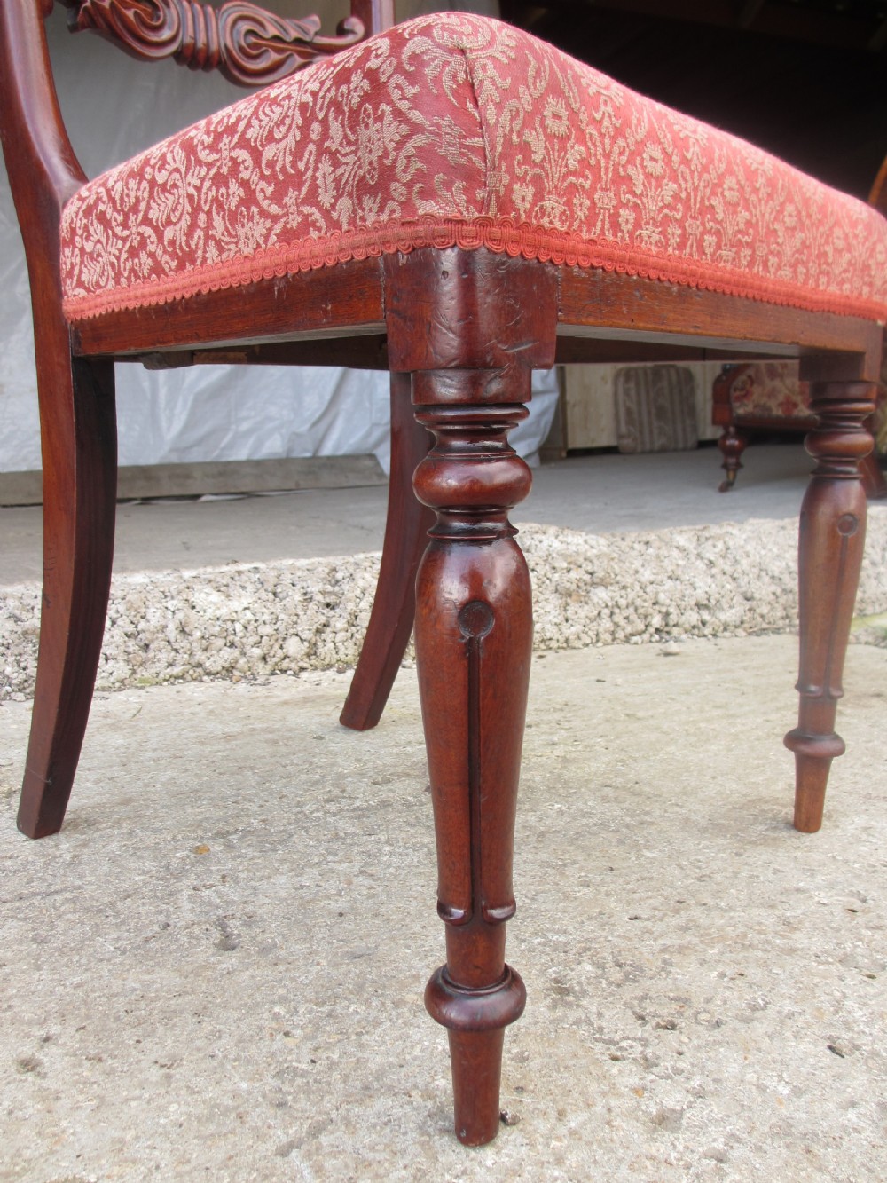 Set of four Victorian mahogany bar back dining chairs  View X